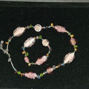 Premier Designs beautiful glass beaded necklace and bracelet
